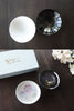 Color Chenging Sake Cup "Hanabi" pair set White&Black (Cold)