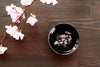 Color Chenging Sake Cup "Sakura＆Momiji" pair set　Black (Warm)